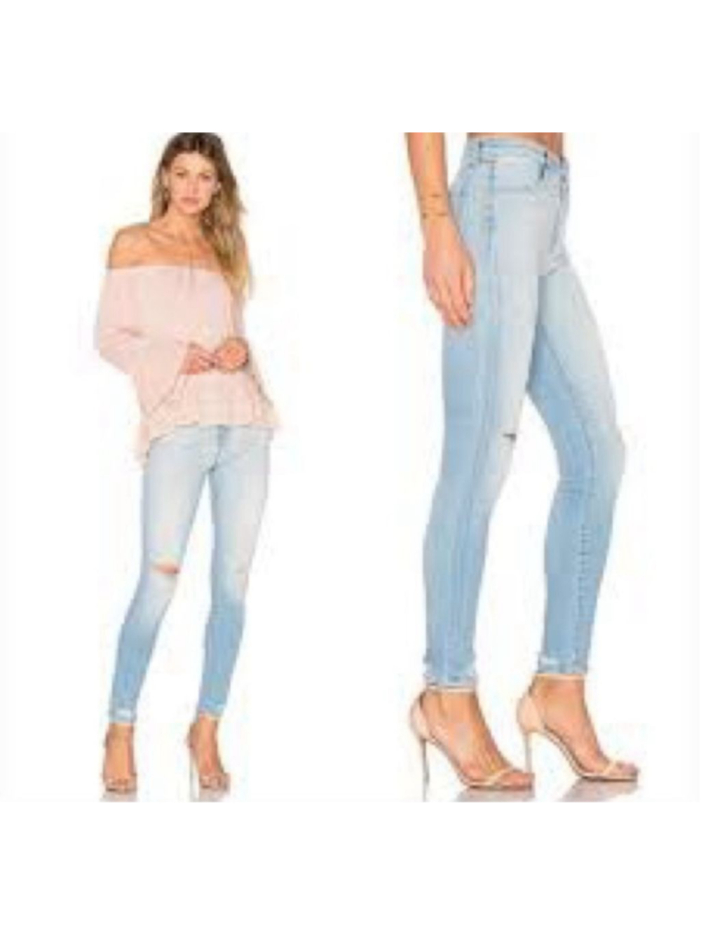 J BRAND Maria Superstar Destruction Light Blue Distressed Skinny Jeans #62 28